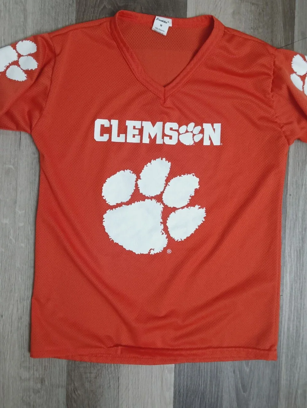 Youth Medium Clemson Football Jersey Orange Graphic - Team Paw Logo